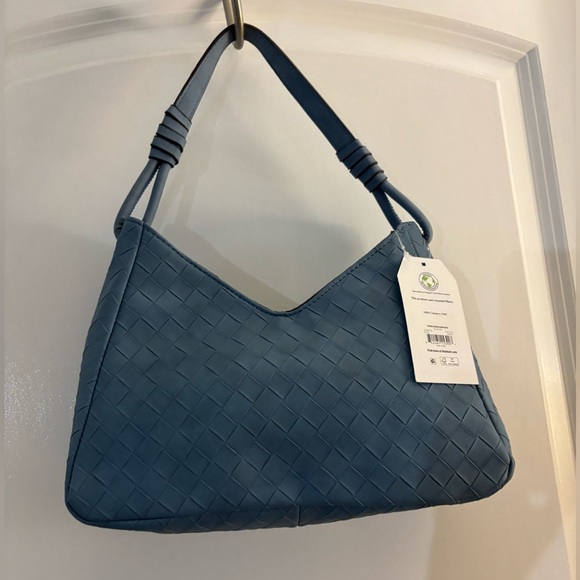 Time and Tru Handbags - Time & Tru Woven Shoulder Bag in Slate Blue NWT